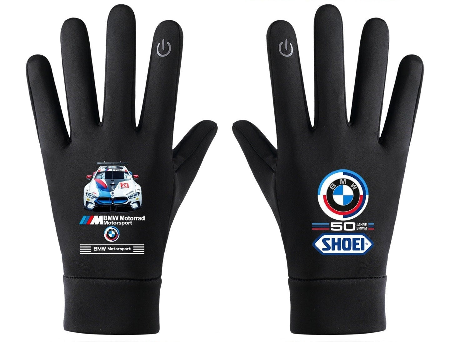 BMW M8 GTE racing design touchscreen winter gloves