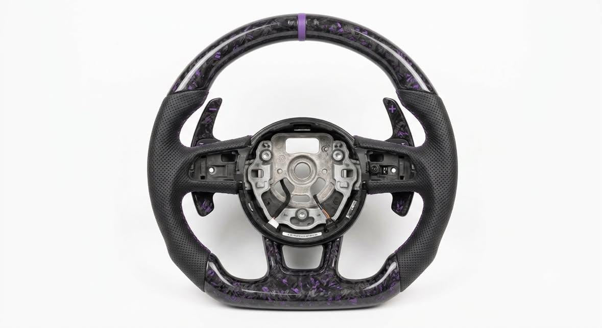 Custom Purple Forged Carbon Fiber Steering Wheel for Audi A1 A3 A4 A5 A6 B8 B8.5 RS3 RS4 RS5 RS6 RS7 S8 S3 S4 S5 S6 S7