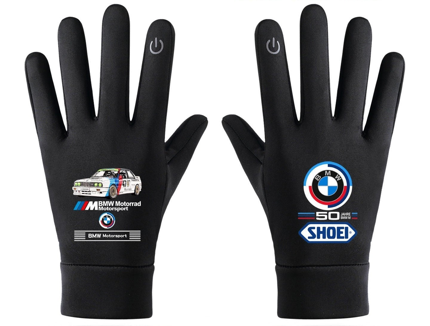 BMW 50 Jahre M anniversary design touchscreen winter gloves