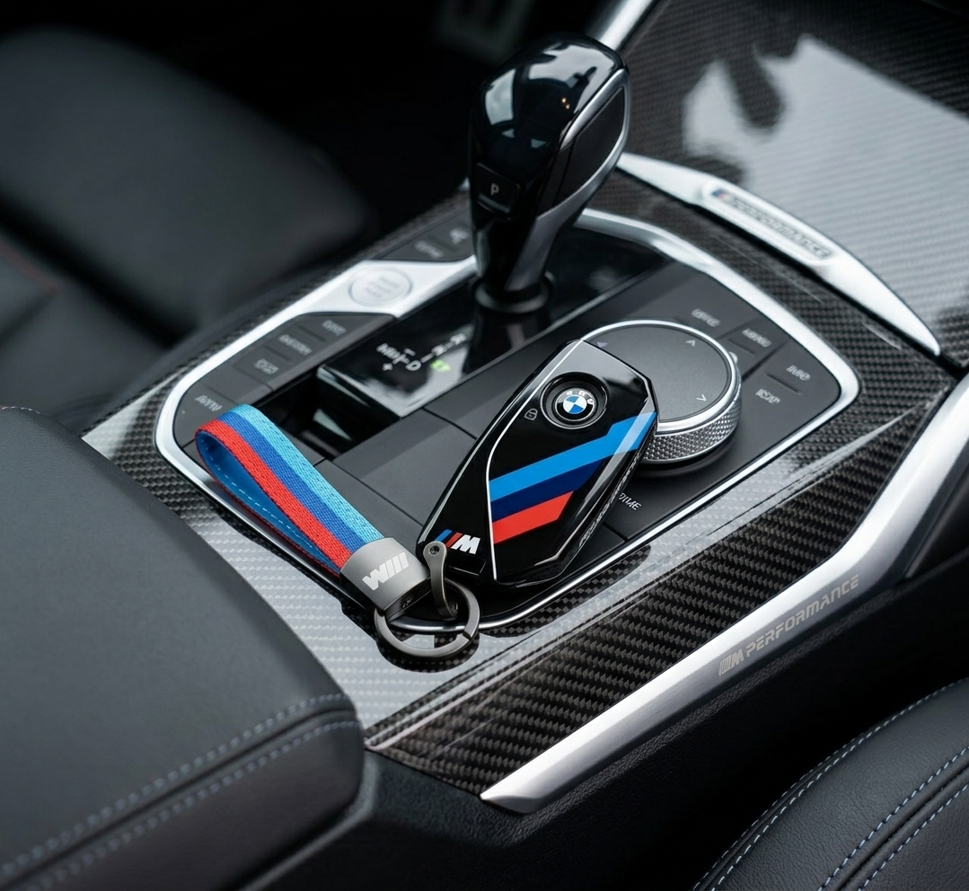 BMW M Performance Key Fob Case – Leather Cover with Strap (5 / 7 Series)