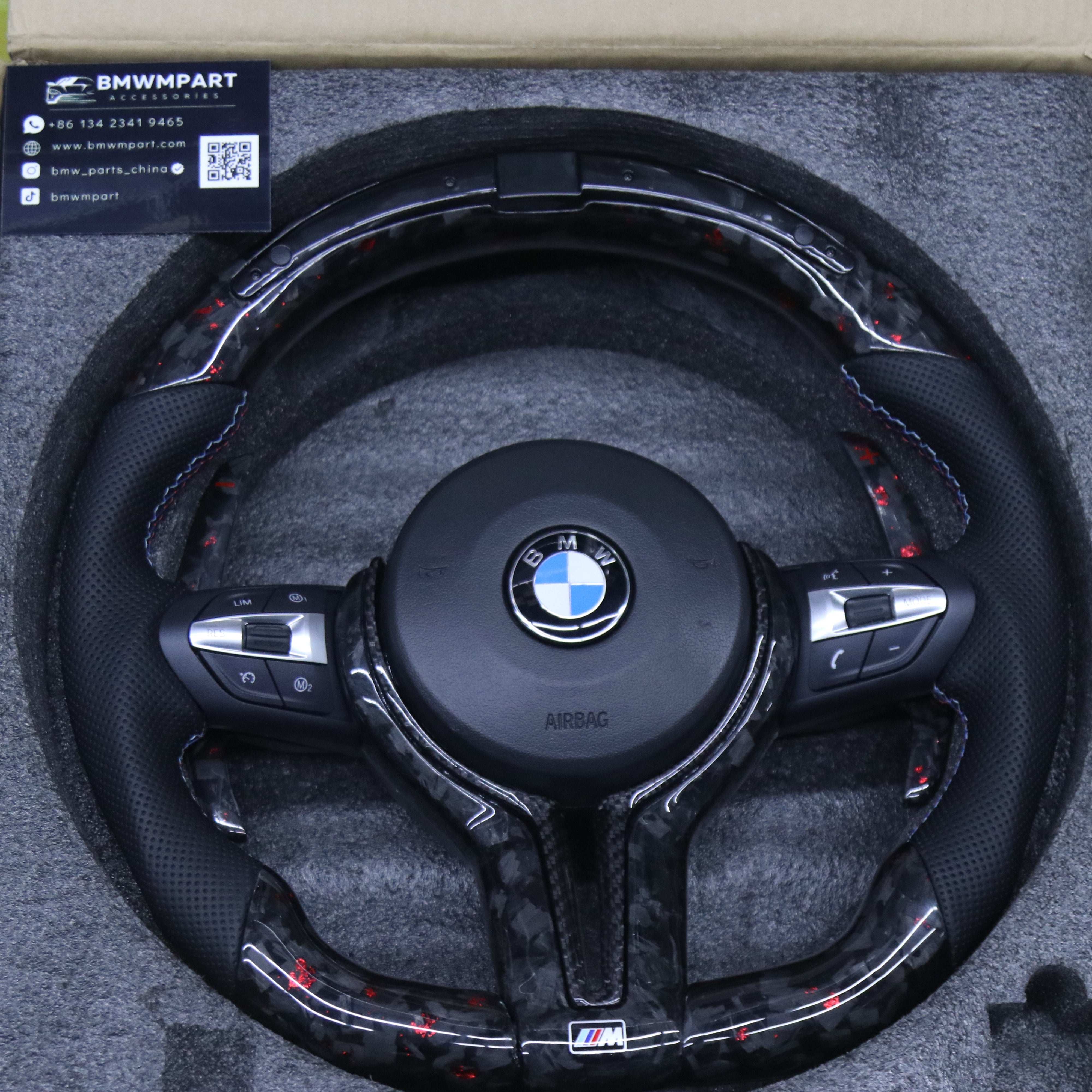 Customized Red Forged  Steering Wheel For BMW F Series
