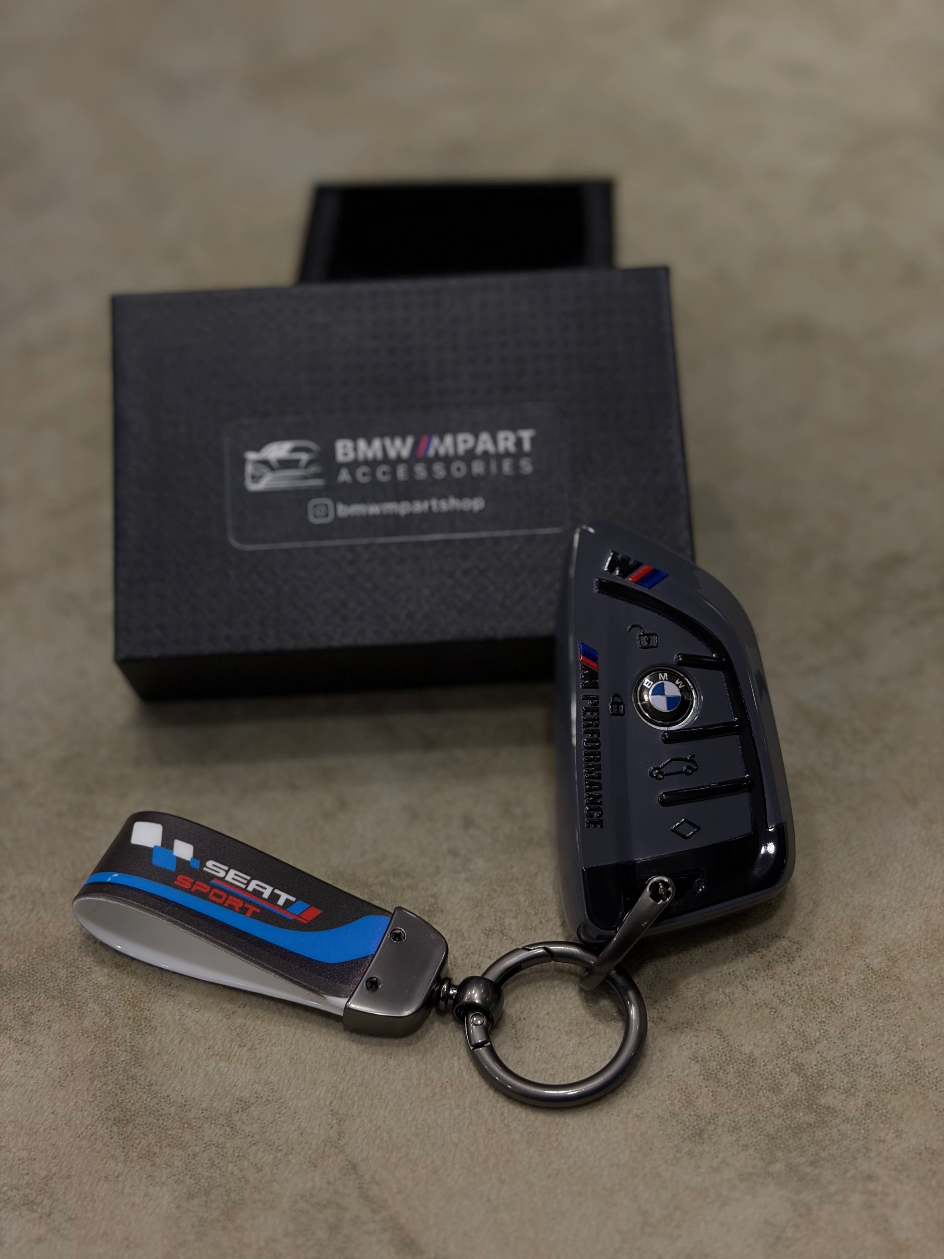 BMW M Performance Key Fob Case – Leather Cover with Keyring