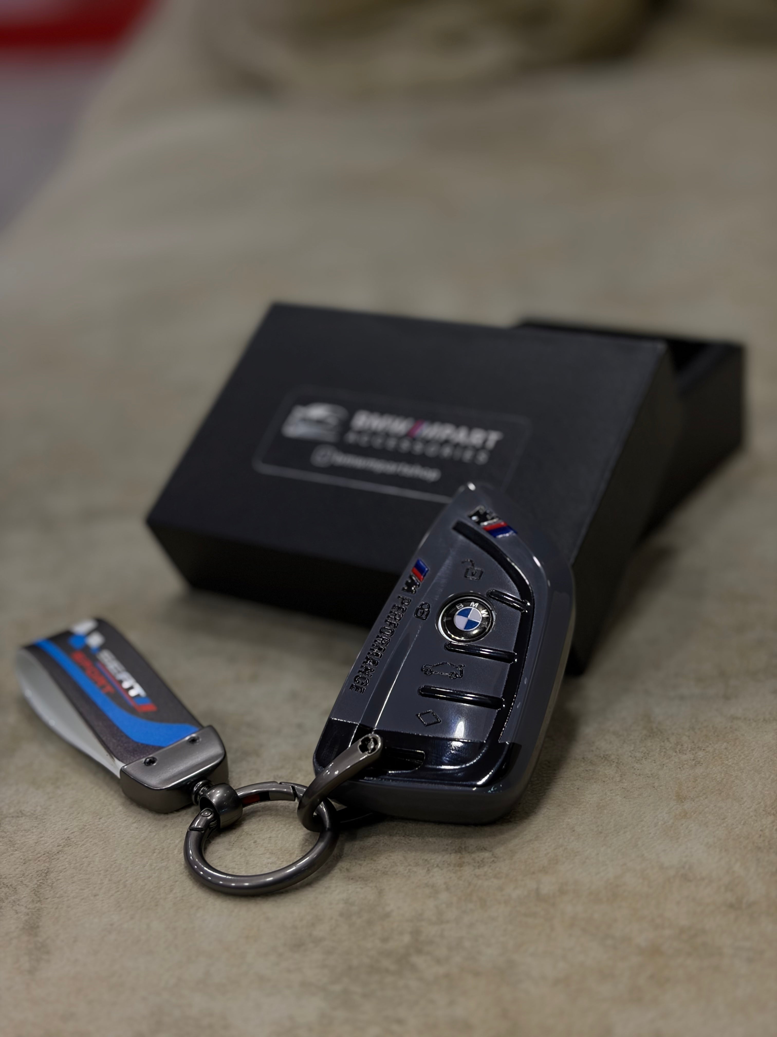 BMW M Performance Key Fob Case – Leather Cover with Keyring