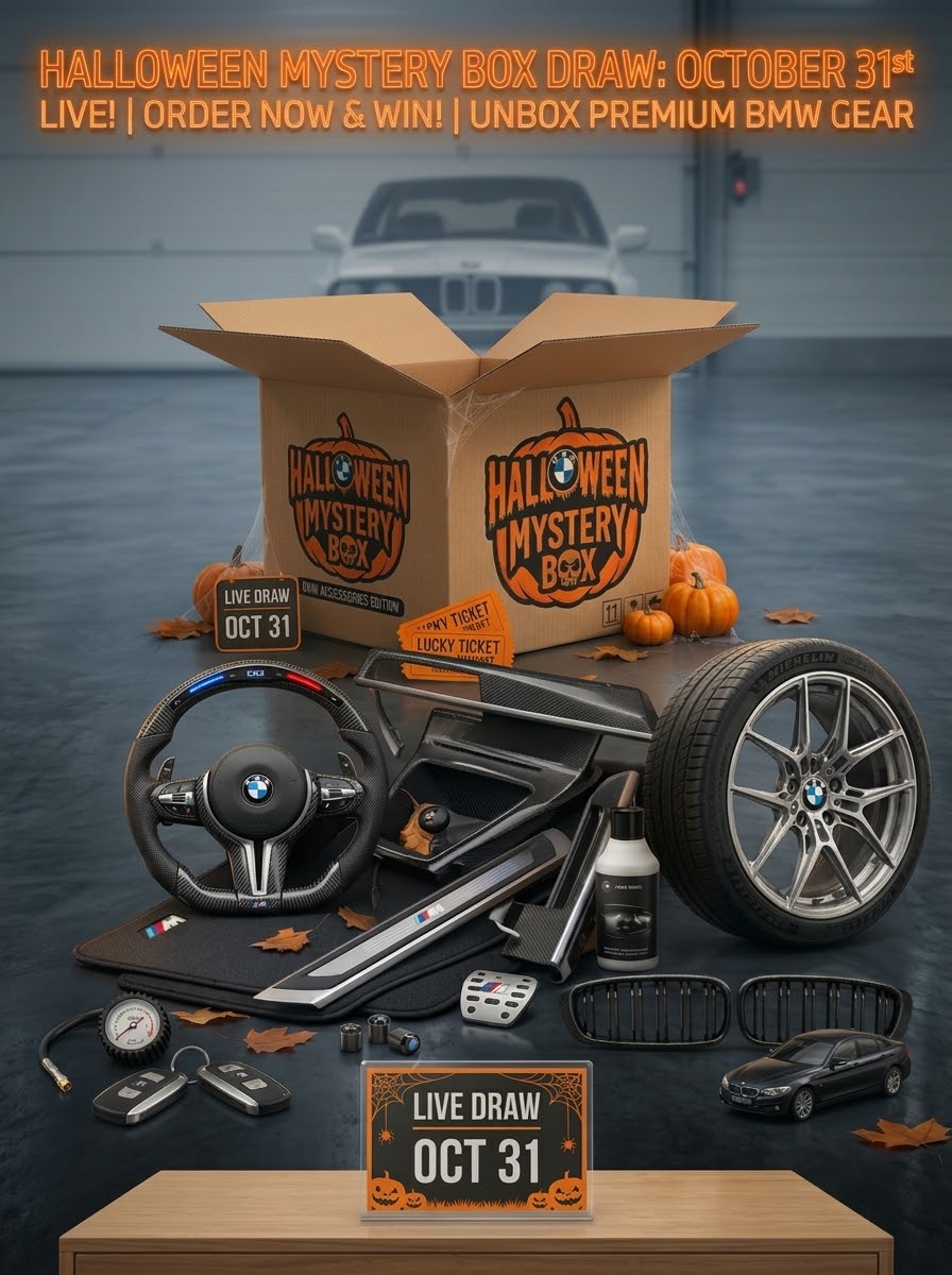 BMW Halloween Mystery Box – win forged wheels, body kit, custom steering wheel and BMW accessories, live draw October 31