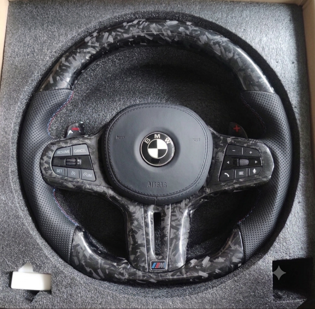 Rood lederen koolstofvezel met Led-stuurwiel VOOR BMW G-serie