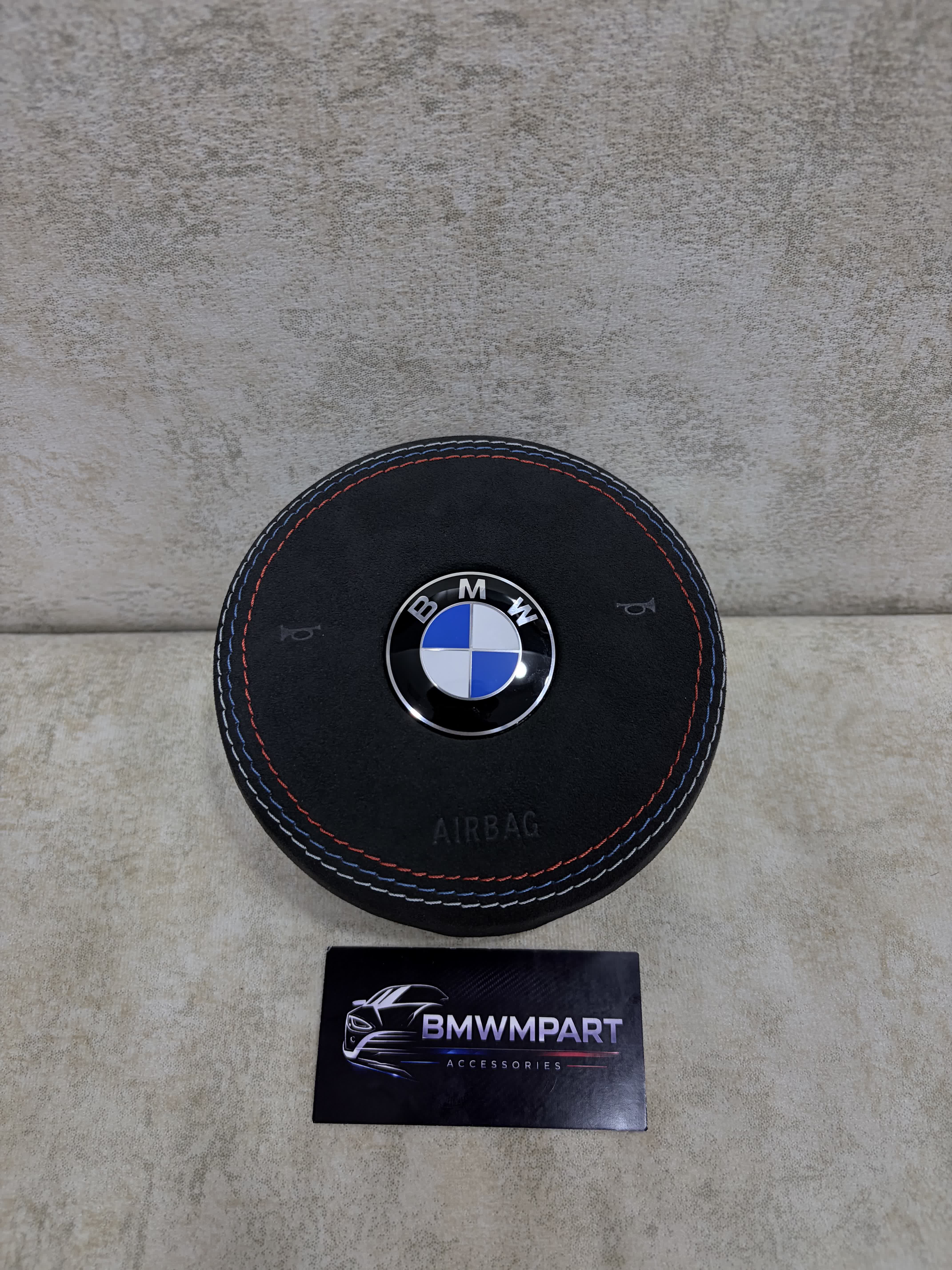 BMW F-Series Alcantara OEM Airbag M-Color Stitching - front view