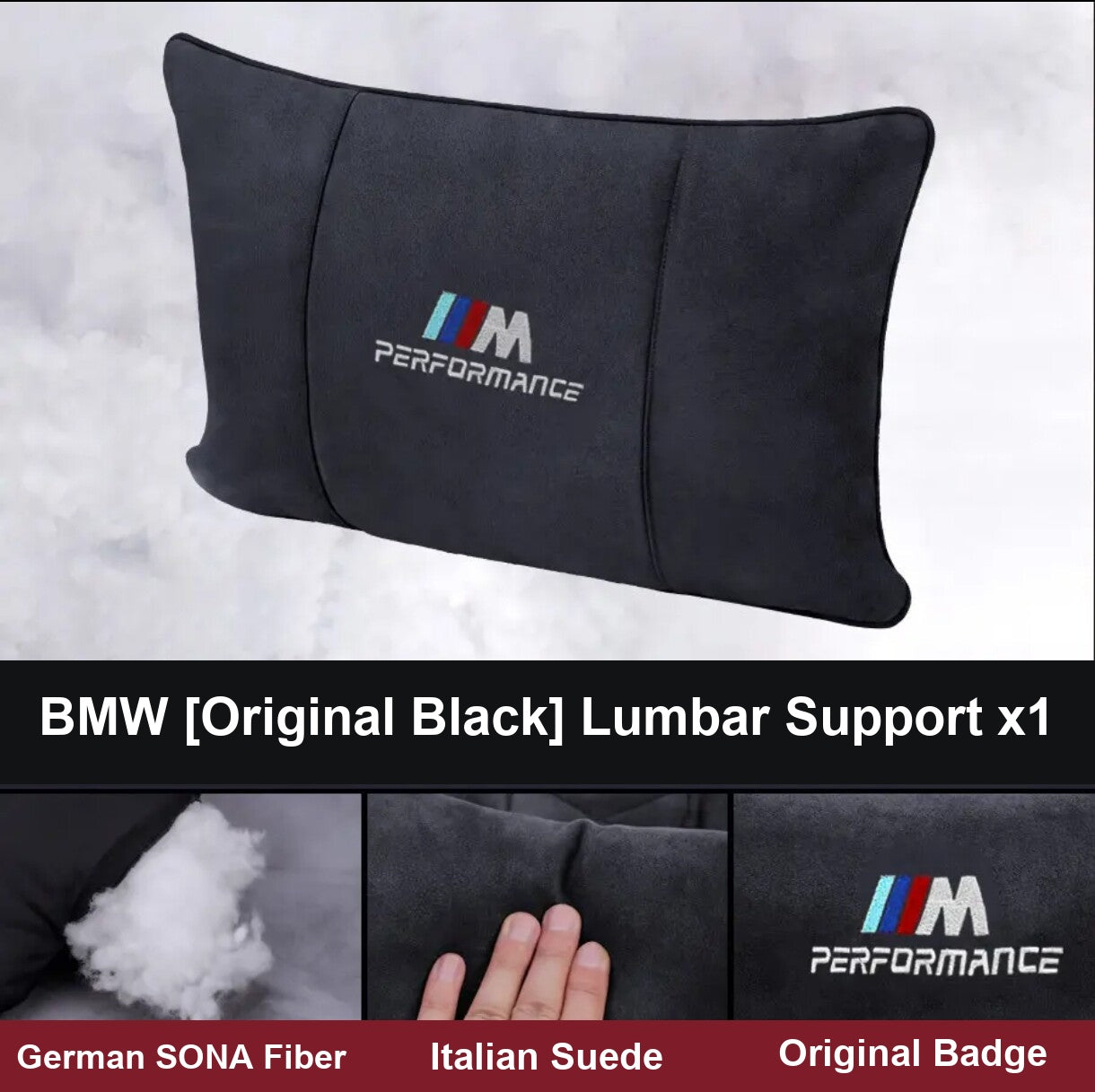 BMW M Performance lumbar support cushion, original black