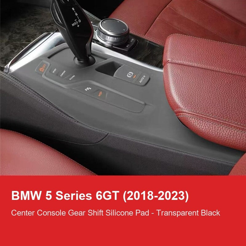 BMW center console silicone pad - 5 Series 6GT (2018-2023) - Transparent Black