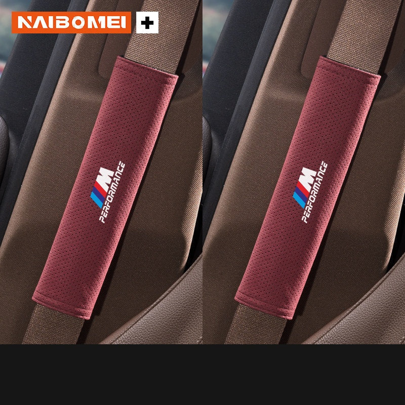 BMW M Seat Belt Shoulder Pad Cover - Suede Strap Protector
