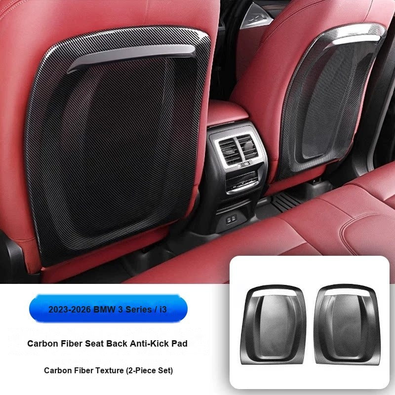BMW 2023-2026 3 Series / i3 - Carbon Fiber Rear Seat Anti-Kick Pads (2-Piece) - Carbon Fiber Anti-Kick Pad