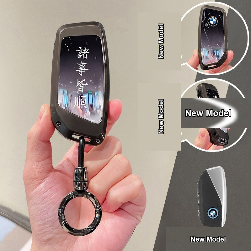 BMW key case New Model - Zinc Alloy 'Everything Smooth' + Bullet Round Buckle