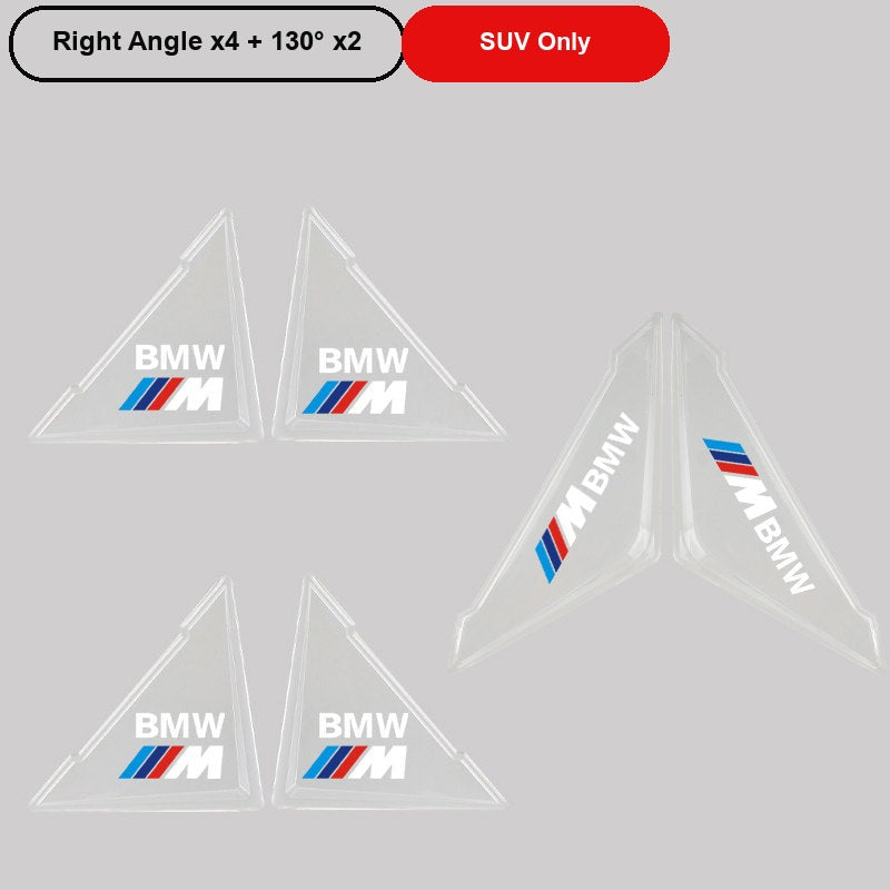 BMW M-Mark Transparent door corner guard, Full Set Right Angle x4 + 130 Degree x2