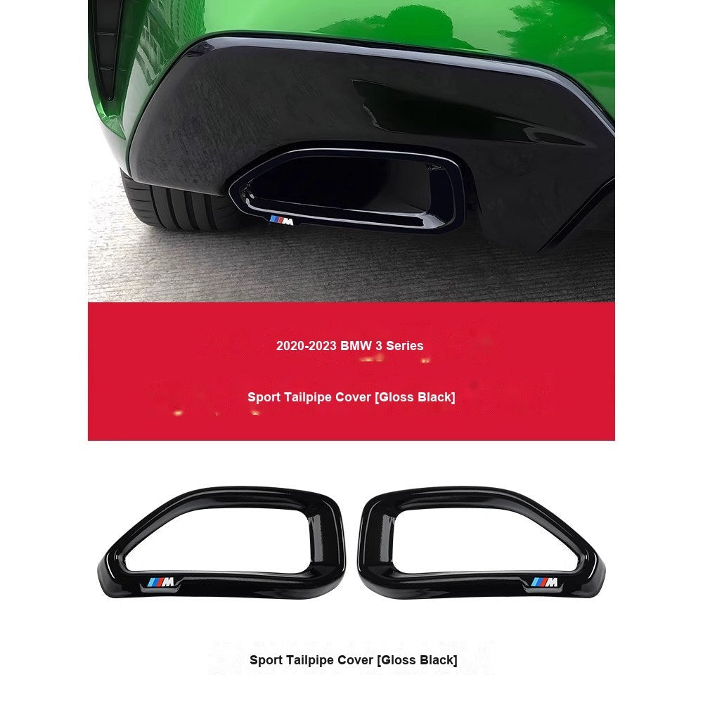 BMW 2018-2025 3 Series - Black (Pair, Single-Outlet Style) - Exhaust Tailpipe Trim Cover