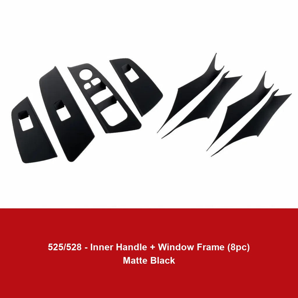 BMW door handle cover - 2018-23 models 525 528 matte black [door inner handle + window lift button frame], 8 pieces