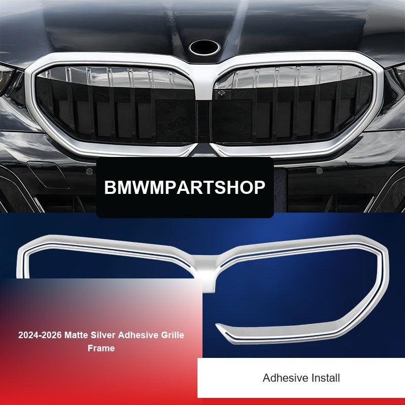 BMW 5 Series Grille - 2024-2026 Matte Silver Adhesive Grille Frame