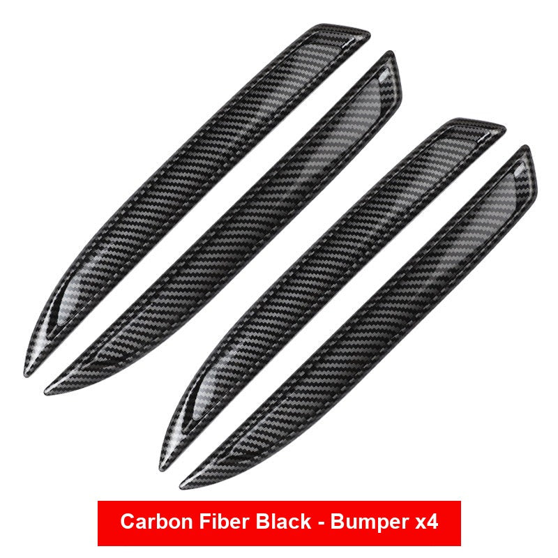 BMW carbon fiber pattern bumper guard strips, no badge, set of 4