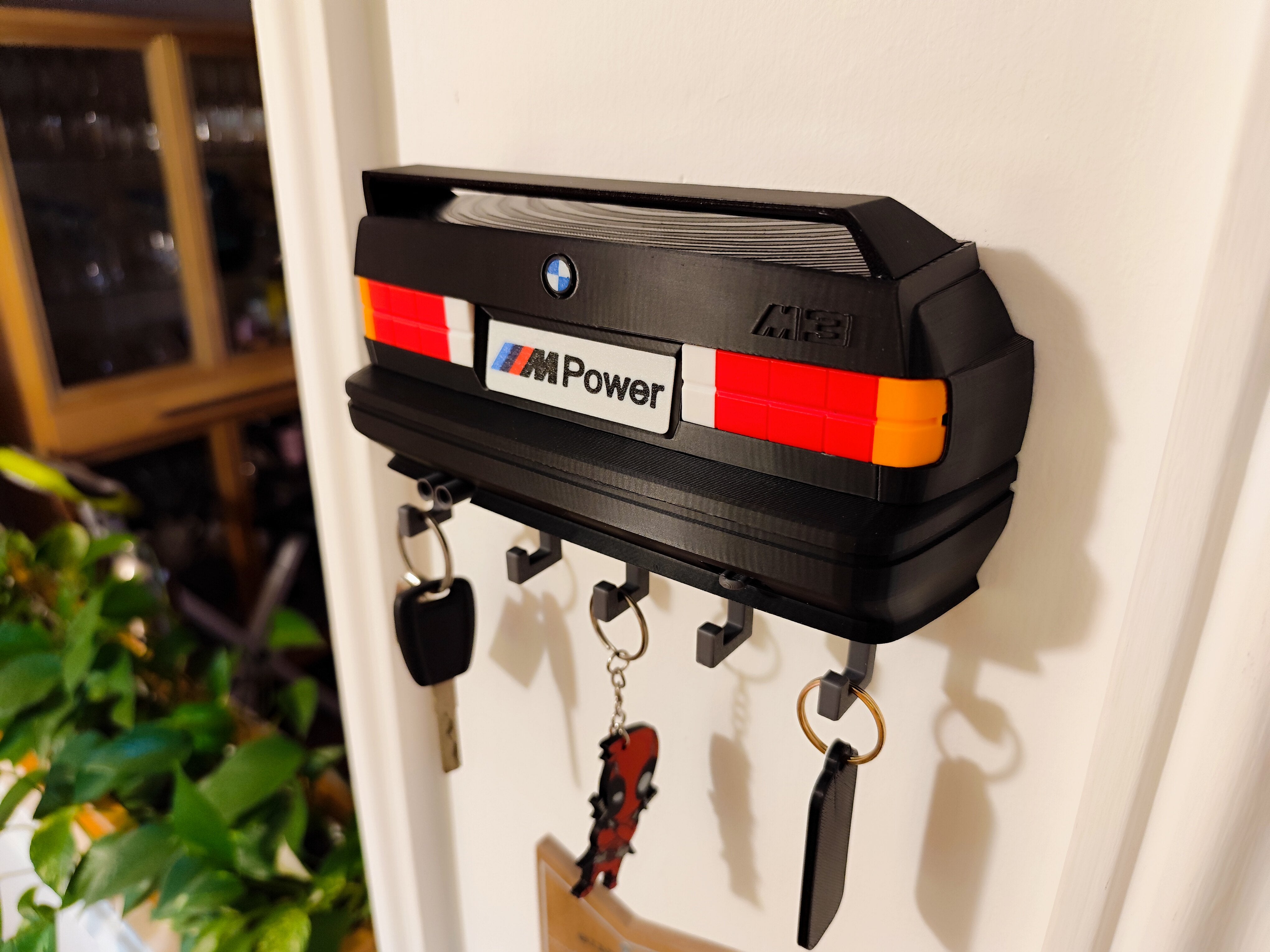 Classic BMW M3 E30 rear 3D wall key hook with M Power badge