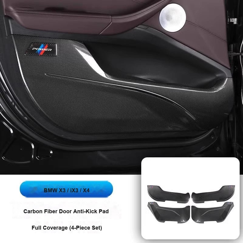BMW 2018-2024 X3 / iX3 / X4 - Carbon Fiber Door Anti-Kick Pads (4-Piece) - Carbon Fiber Anti-Kick Pad
