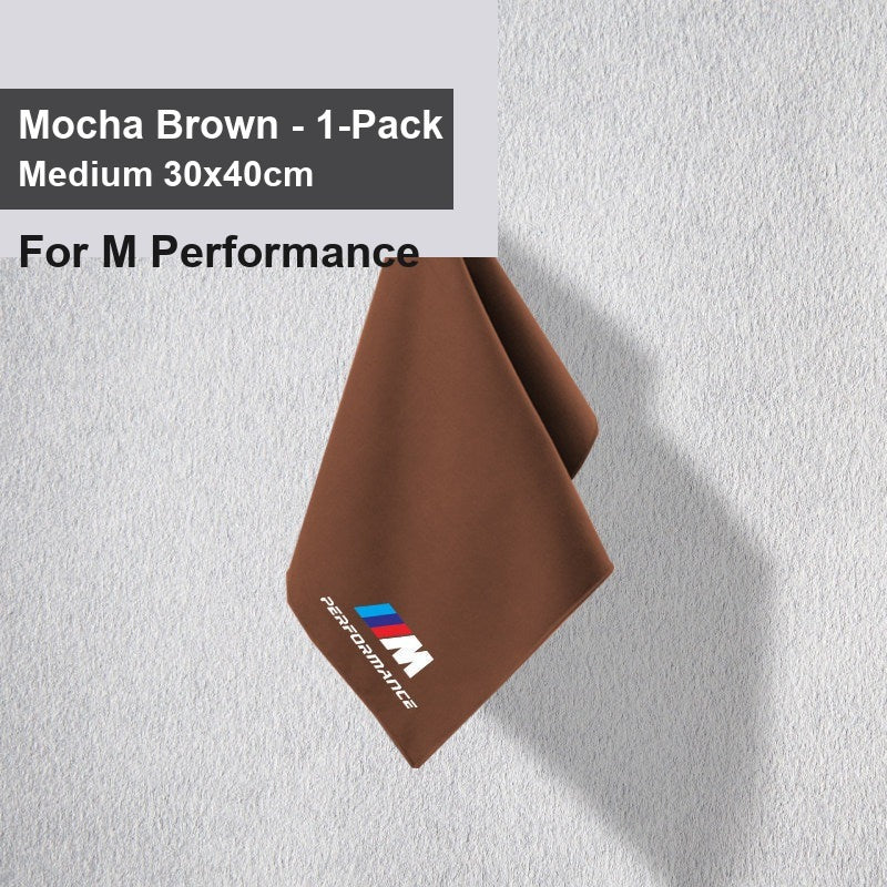 BMW car wash towel - Entering one M Performance Mocha Brown Medium Size