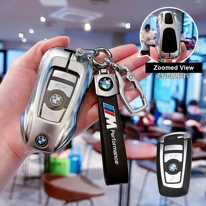 BMW key fob case - Style A Night Silver [with BMW Emblem Three-Piece Set]