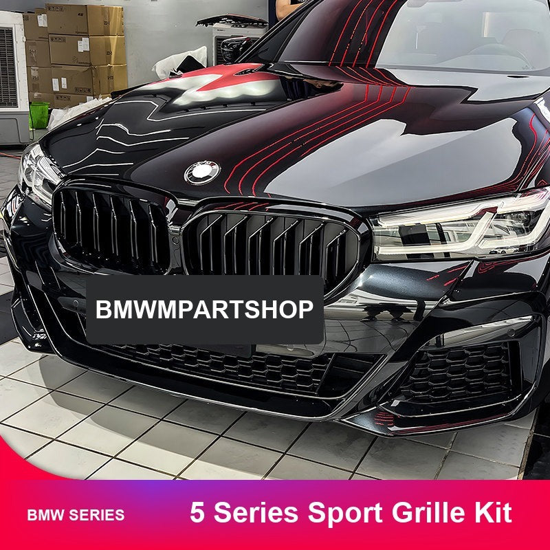 BMW 5 Series sport front grille kit installed