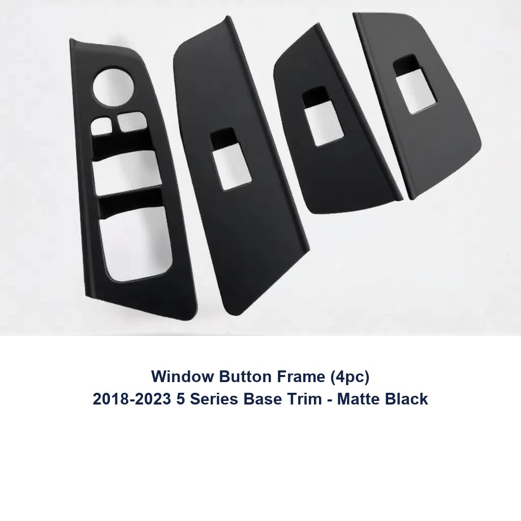 BMW door handle cover - The 2018-2023 new 5 Series base trim [4 window button frames] matte black