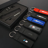BMW M Alcantara Suede Keychain – Metal Key Ring with Gift Box