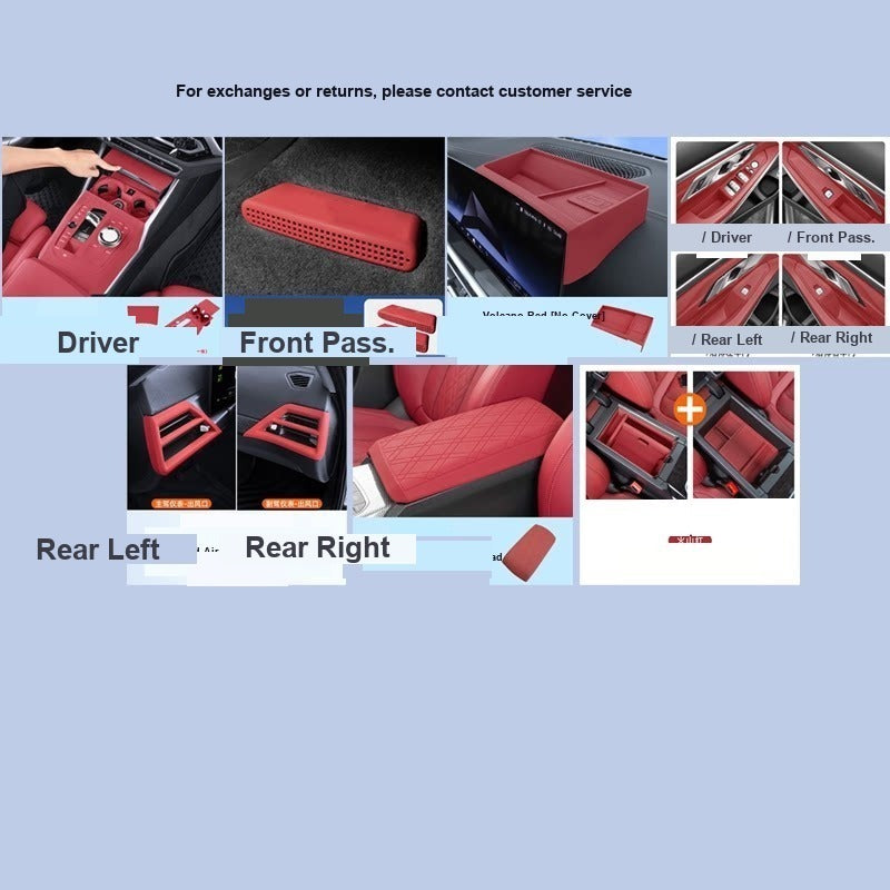 BMW center console silicone pad - 3 Series (2023-2026) - 14-Piece Set - Volcano Red