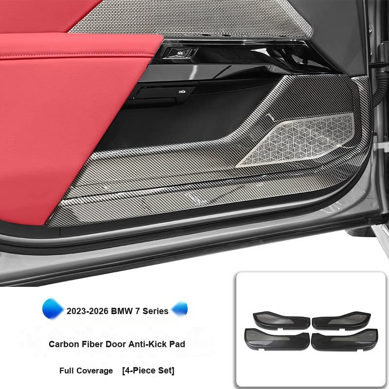 BMW 2023-2026 7 Series - Carbon Fiber Door Anti-Kick Pads (4-Piece) - Carbon Fiber Anti-Kick Pad
