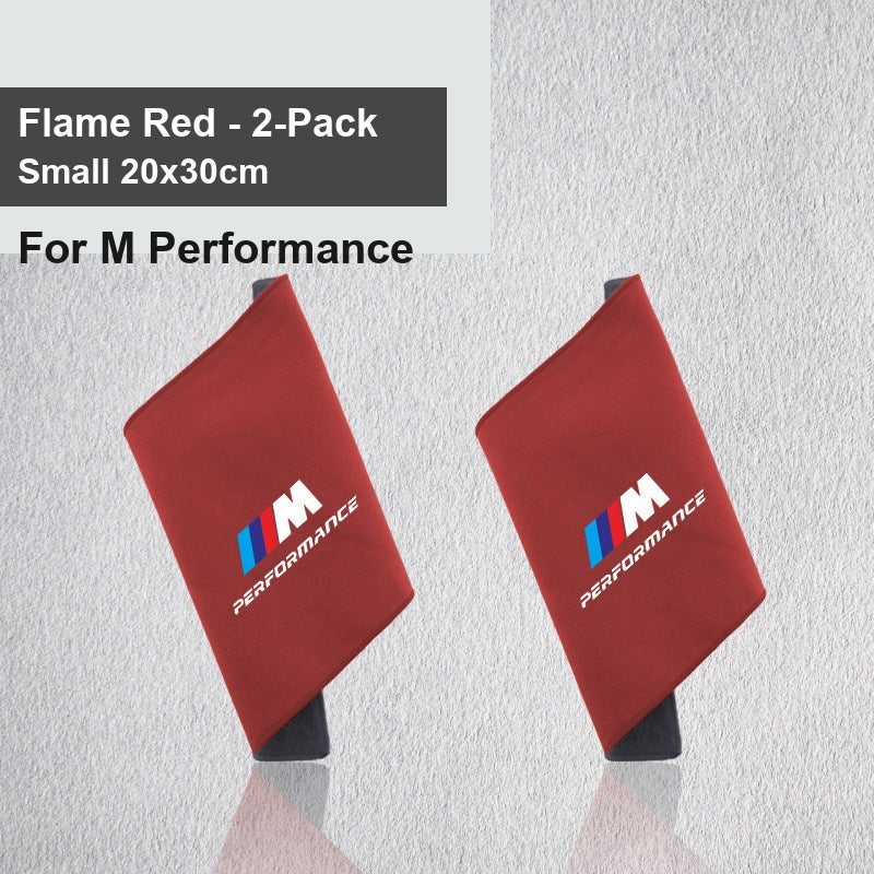 BMW car wash towel - Entering two M Performance flame red s