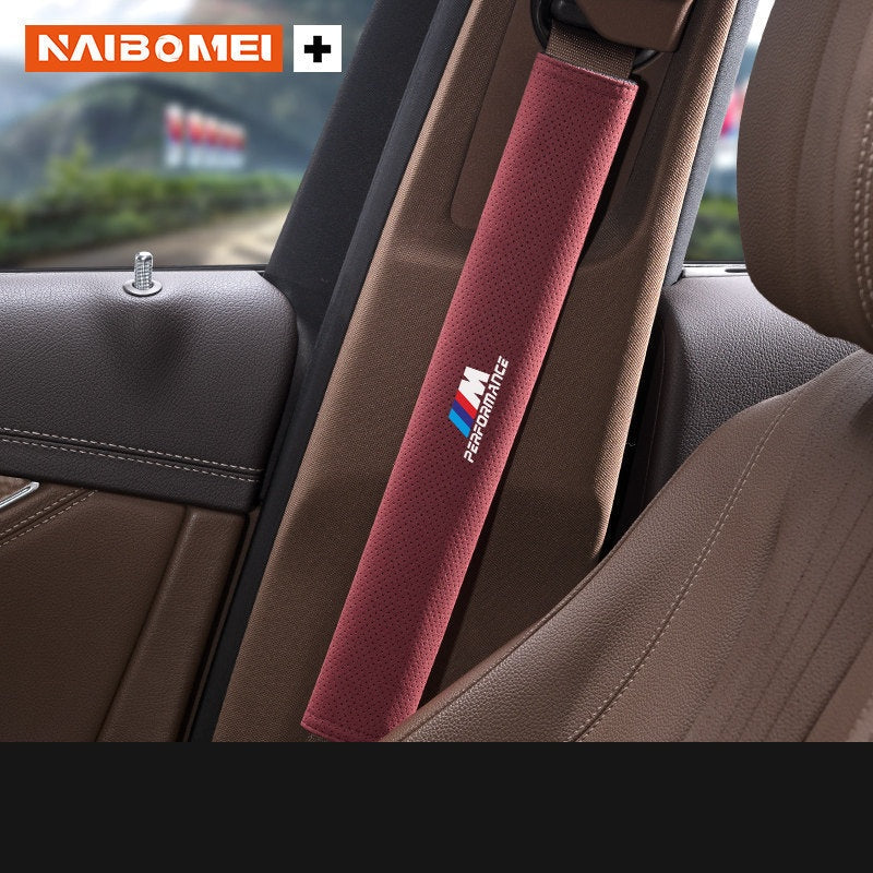 BMW M Seat Belt Shoulder Pad Cover - Suede Strap Protector