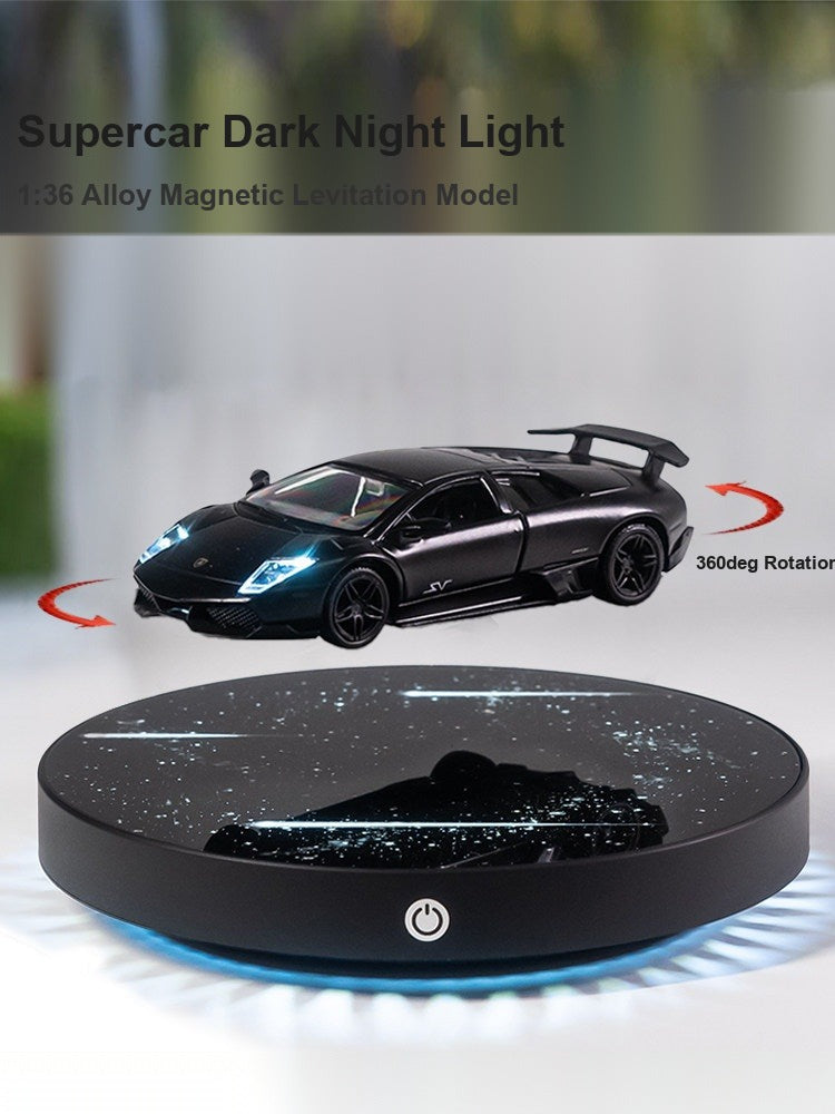 Supercar floating car model with dark night light effect