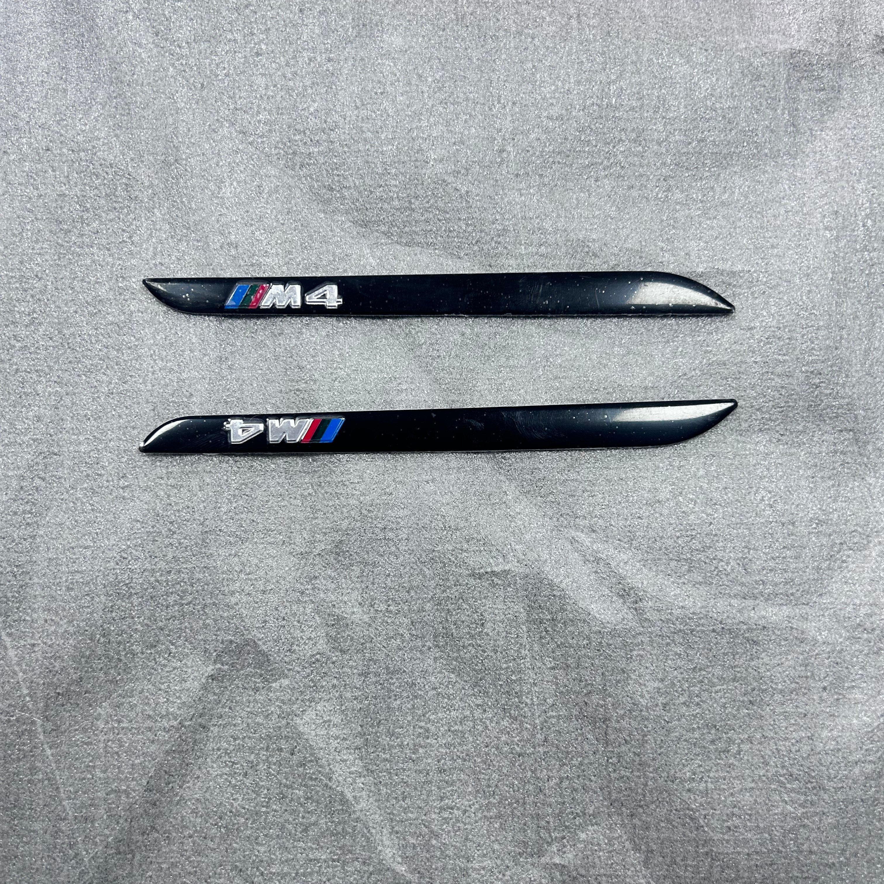 BMW M4 metal emblem badge pair