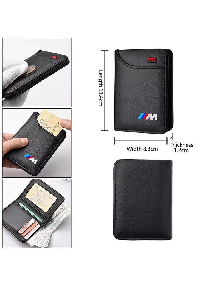 BMW leather wallet dimensions - length 11.4cm, width 8.3cm, thickness 1.2cm