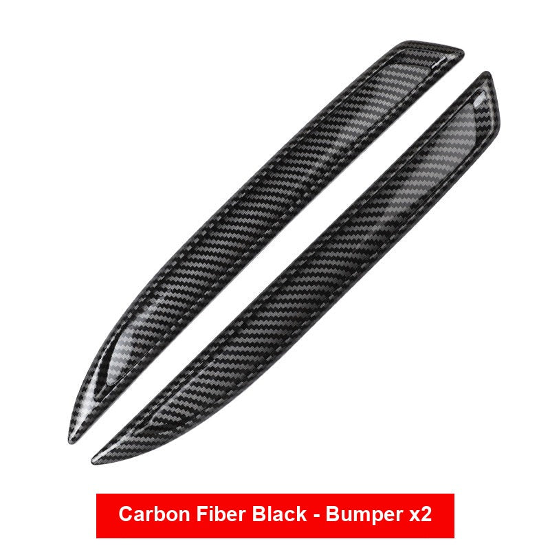BMW carbon fiber pattern bumper guard strips, no badge, set of 2