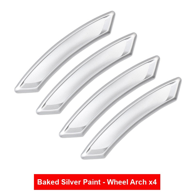 BMW baked silver paint wheel arch guard strips, set of 4