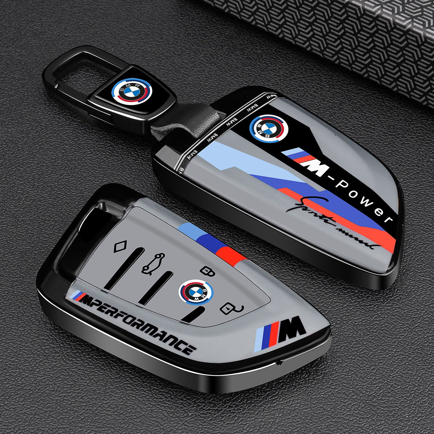 BMW Mineral White painted key case cover with metal buckle for 3 5 Series X1 X3 X5 i3 smart key