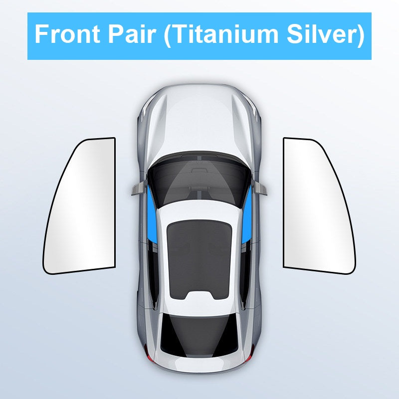BMW magnetic side window sunshade - front pair, titanium silver