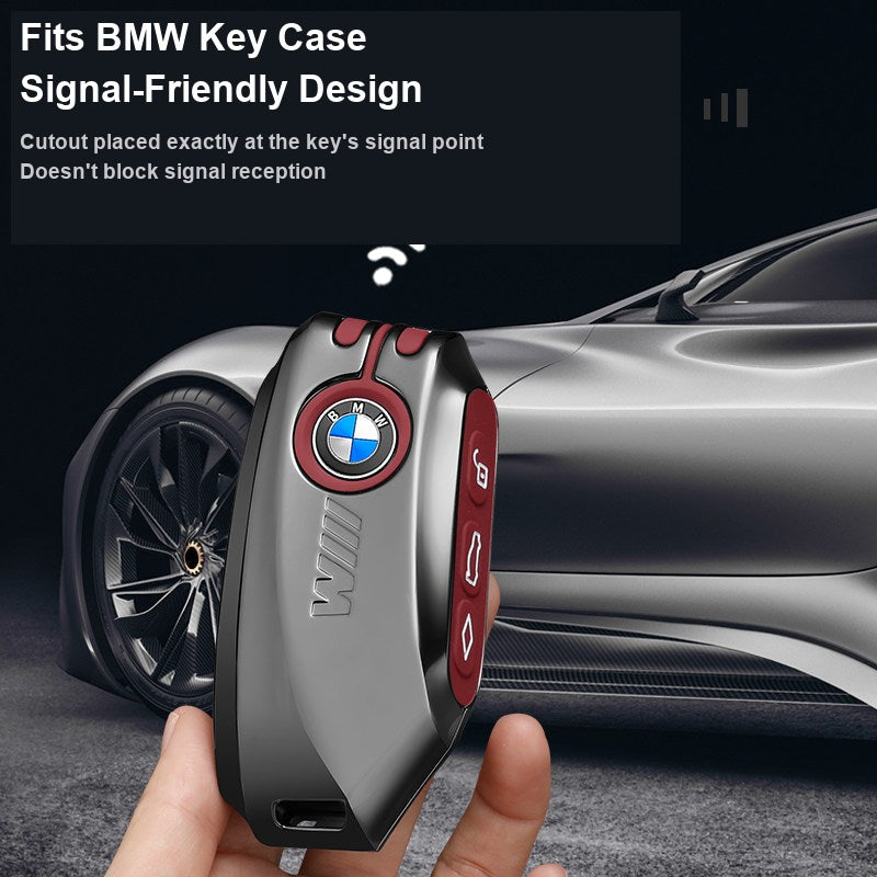 BMW key fob case signal-friendly design showing precise antenna cutout