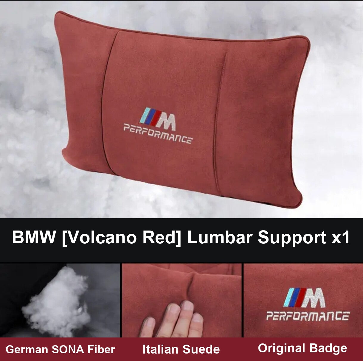BMW M Performance lumbar support cushion, volcano red