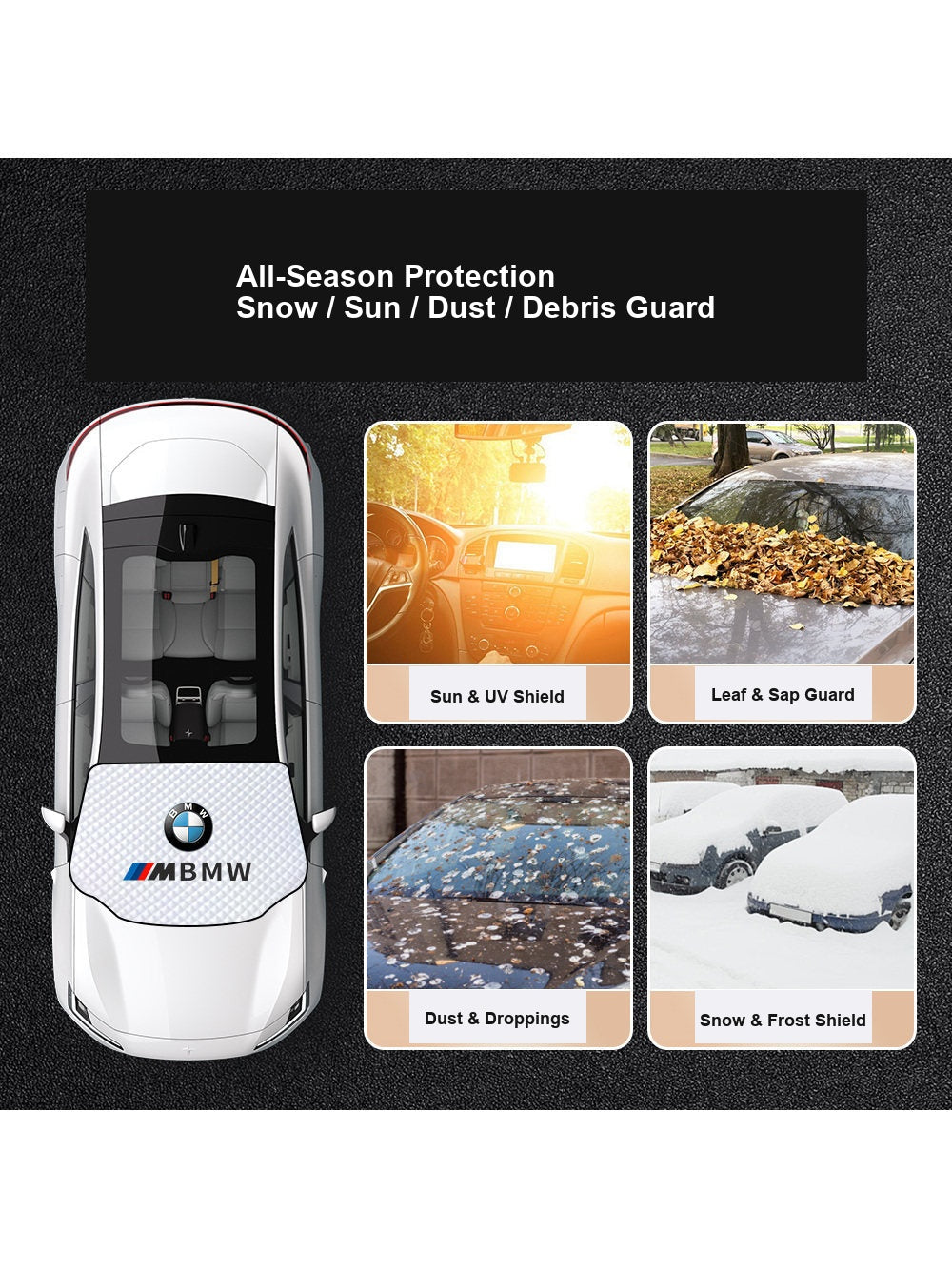 All-Season BMW Windshield Sunshade Protection for Sun, Snow and Dust