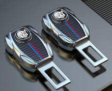 BMW Seat Belt Buckle Extender – Carbon Fiber & Leather Style, Set of 2