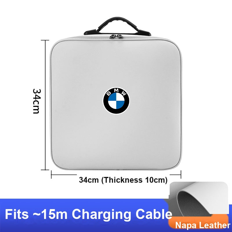 BMW charging cable storage bag - square, white