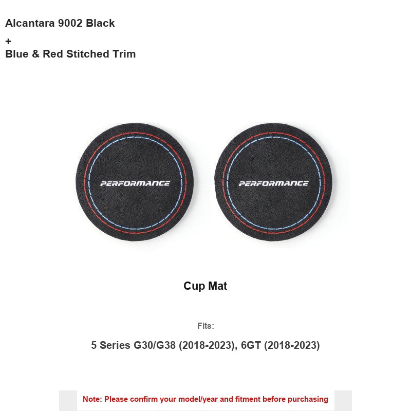 BMW Alcantara 9002 black cup mat, set of 2