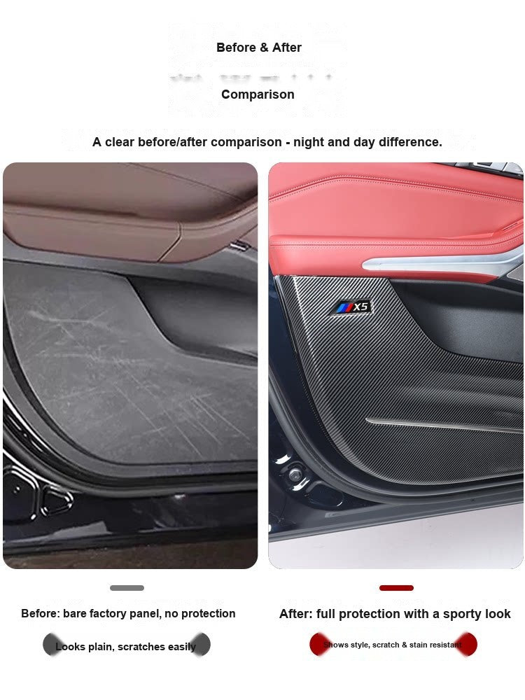 BMW Door Anti-Kick Pad - Before and After Installation Comparison