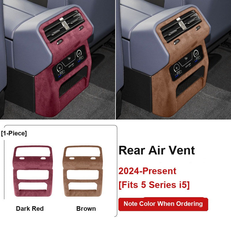 BMW 5 Series i5 rear air vent frame dark red and brown