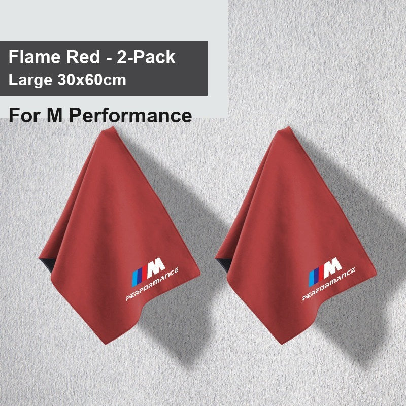BMW car wash towel - Entering two M Performance flame red large size Motoiri