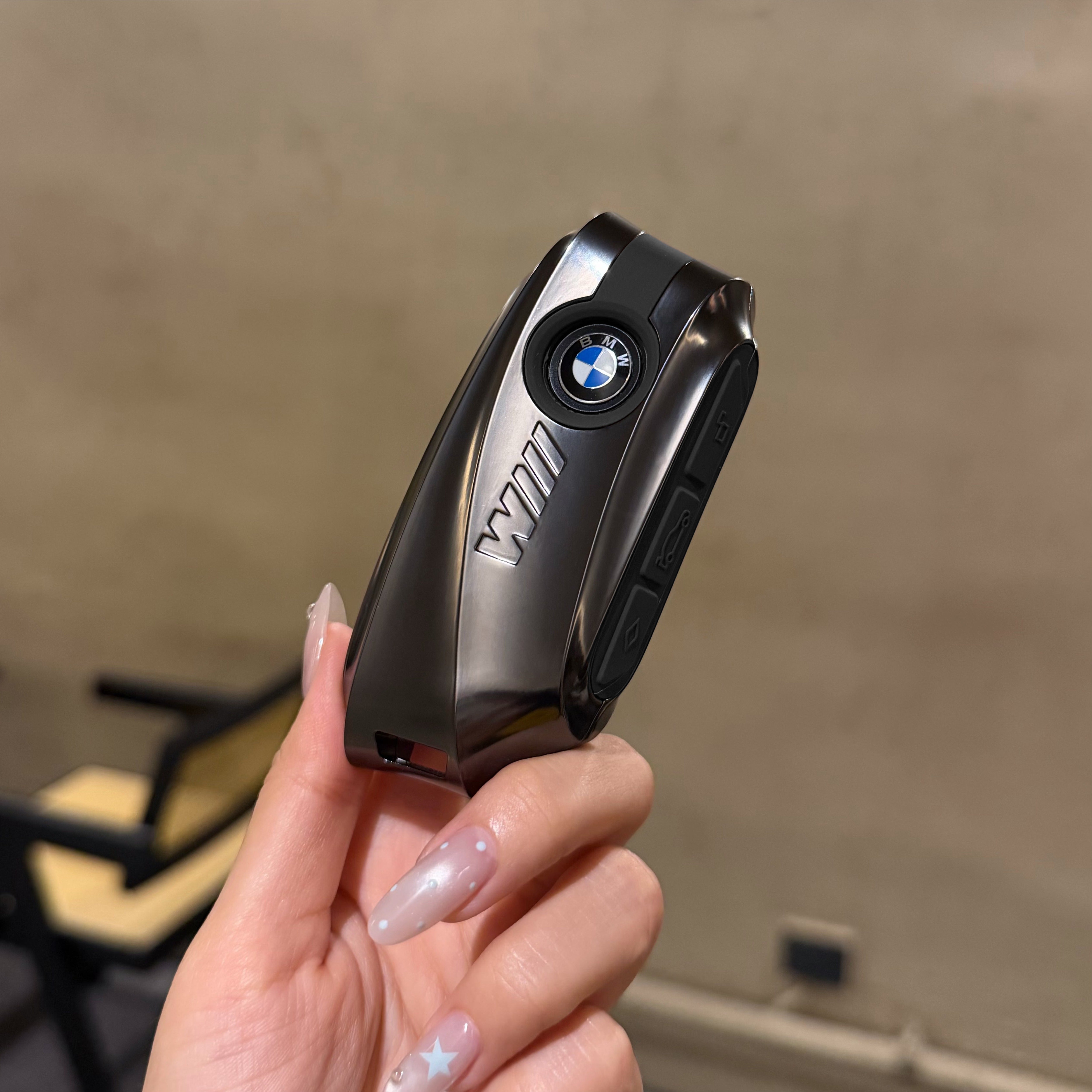 BMW Smart Key Fob Case - Style D, Black Shell / Black Interior, Shell Only