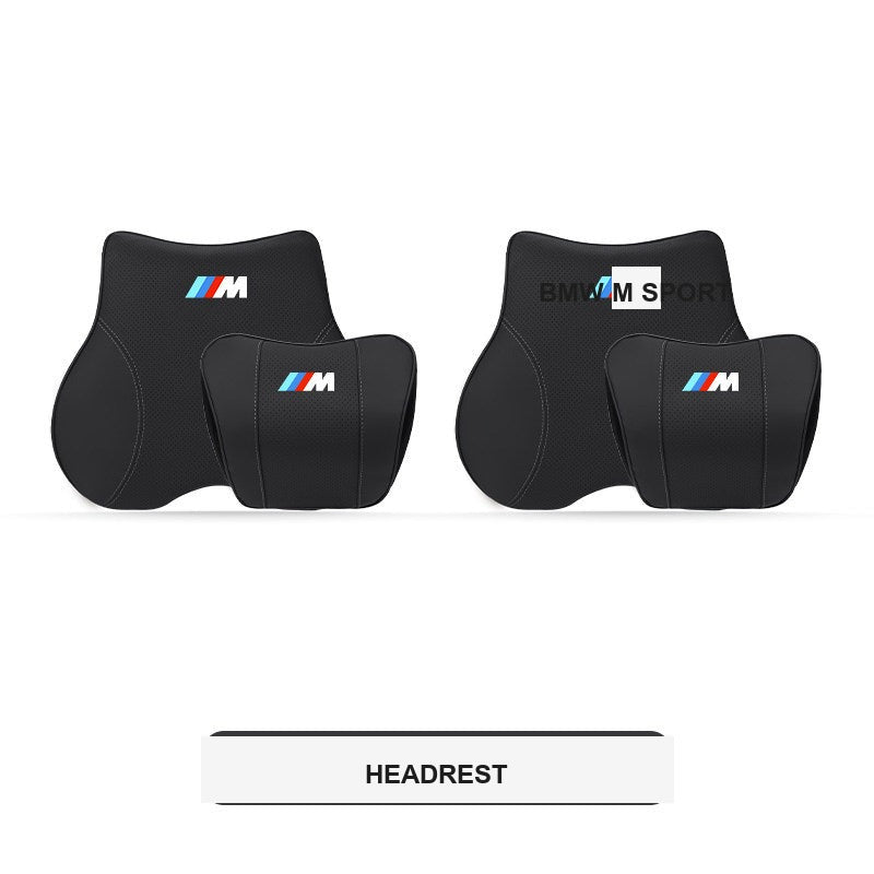 BMW M Sport Ergonomic Car Headrest & Lumbar Support Pillows (3, 4, 5 Series & X1-X7)