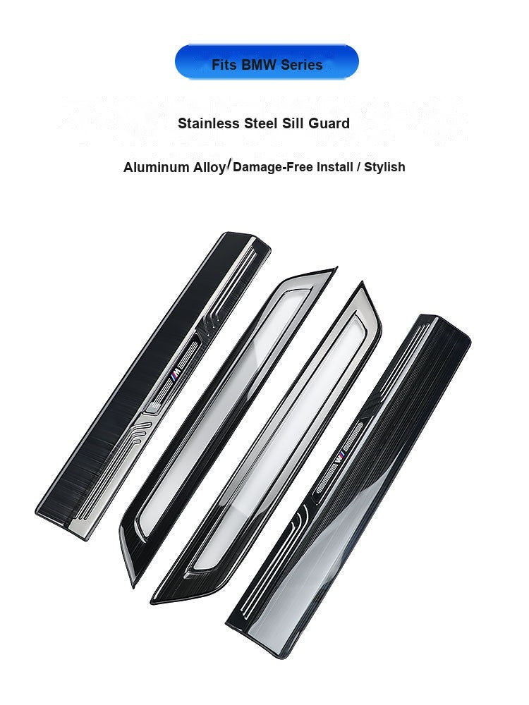 BMW Door Sill Guard Set - Stainless Steel Sill Guards, Aluminum Alloy Material